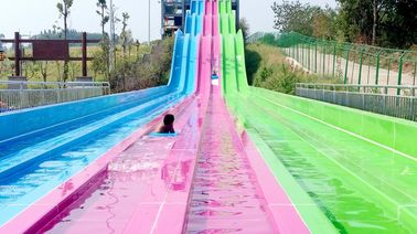Multi - Lanes Rainbow Custom Water Slides For Aqua Park Fiberglass Material