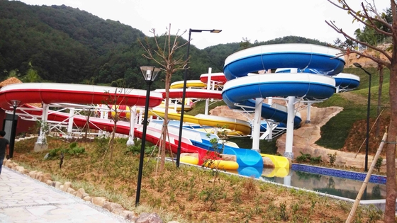 품질  Funny FPR Water Slide Games Double Open And Close Cool Water Slides for Water Park 공장
