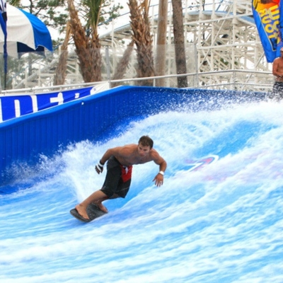 Skateboarding 파도타기를 하는 스포츠 섬유유리 물 미끄럼을 위한 물 놀이 Flowrider 물 탐