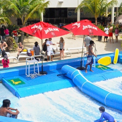 두 배/단 하나 Flowrider 물 탐 파랑은 섬유유리 물자를 가진 파도타기를 하는 시뮬레이터 기계를 착색했습니다