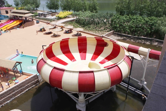 가족 게임 섬유유리 물 미끄럼 19m 고도 Waterpark 슈퍼볼, 물 공원을 위한 32*53m 건평