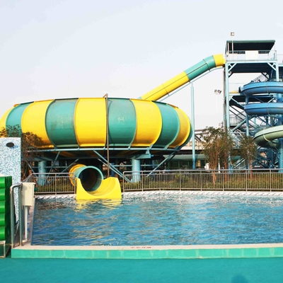 가족 게임 섬유유리 물 미끄럼 19m 고도 Waterpark 슈퍼볼, 물 공원을 위한 32*53m 건평