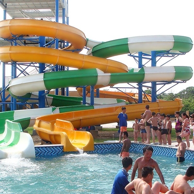 Waterpark 장비, 섬유유리 열려있는/가까운 나선형 활주, 주문 물 미끄럼 11m 고도