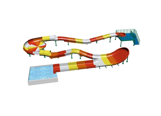 유리섬유 어린이 물 롤러코스터 슬라이드 야외 수영장 물 슬라이드 가족용 안전 높이 노란색