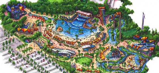 Waterpark 개념 설계, 물 공원은 디자인하고/주문을 받아서 만들어진 물 공원