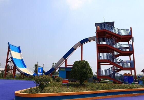2인 U-Turn 워터 슬라이드 13m Wall-Ride 스릴, 480 라이더 / 시간 용량 및 21 × 58m 컴팩트 발자국