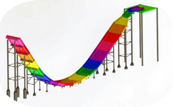 U 모양의 물 슬라이드와 90° 수직 하락 벽, 12m 플랫폼 높이, 스릴 수색자를 위한 2인선