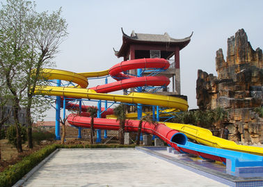 Waterpark 장비, 섬유유리 열려있는/가까운 나선형 활주, 주문 물 미끄럼 11m 고도