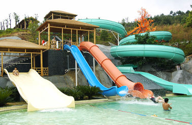 Waterpark 장비, 섬유유리 열려있는/가까운 나선형 활주, 주문 물 미끄럼 11m 고도
